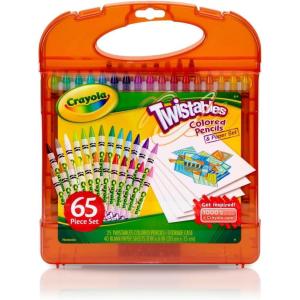 imageCrayola PipSqueaks Washable Marker Set 65ct Coloring Set Art Supplies for Kids Drawing Kit Kids Travel Activity Craft Essentials 4Twistable Colored Pencils