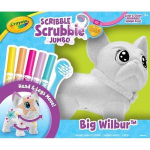 imageCrayola Scribble Scrubbie Jumbo Pet  Wilbur 6in Customizable Dog Toy for Kids Washable Animal Art Kit Animal Gifts for Girls ampamp BoysFrench Bulldog