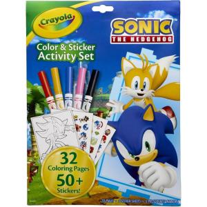 imageCrayola Sonic Color and Sticker Activity Set with Pipsqueak Markers Gift for Kids Sonic Coloring Pages and Stickers 3