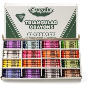imageCrayola Triangular Crayon Classpack 256ct 16 Assorted Toddler Crayons Anti Roll Bulk Back to School Essentials Preschool Teacher Classroom Must Haves