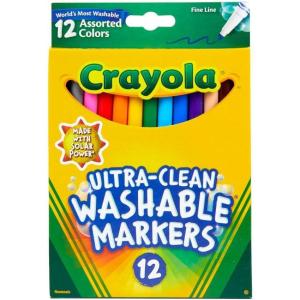 imageCrayola Ultra Clean Fine Line Markers 12ct Washable Markers for Kids Arts ampamp Crafts Coloring Book Markers Toddler Gifts12 Count Pack of 1