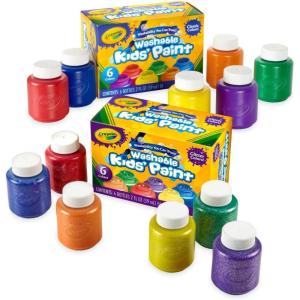 imageCrayola Washable Kids Paint 6ct Essential Preschool Supplies Paint Set for Kids Must Have Arts ampamp Crafts Supplies Nontoxic Preschool Learning Activities for ToddlersClassic  Glitter