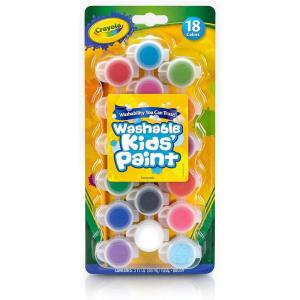 imageCrayola Washable Kids Paint Set ampamp Paintbrush Painting Supplies 18 Count