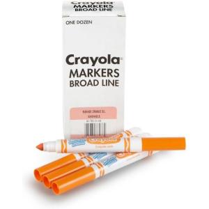 imageCrayola Washable Markers for Kids  Black 12ct Bulk Broad Line Markers for School Classroom Essentials Teacher Classroom Must Haves for Elementary SchoolOrange