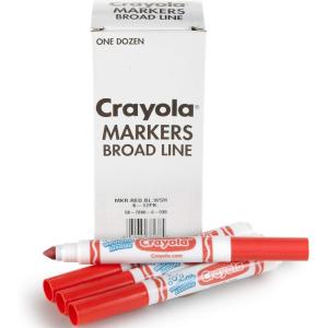 imageCrayola Washable Markers for Kids  Black 12ct Bulk Broad Line Markers for School Classroom Essentials Teacher Classroom Must Haves for Elementary SchoolRed