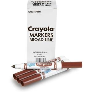 imageCrayola Washable Markers for Kids  Black 12ct Bulk Broad Line Markers for School Classroom Essentials Teacher Classroom Must Haves for Elementary SchoolBrown