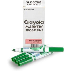 imageCrayola Washable Markers for Kids  Black 12ct Bulk Broad Line Markers for School Classroom Essentials Teacher Classroom Must Haves for Elementary SchoolGreen