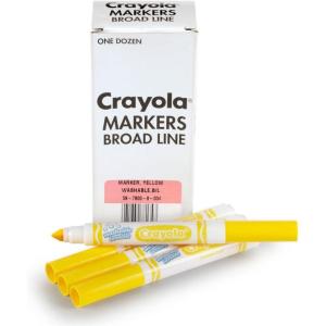imageCrayola Washable Markers for Kids  Black 12ct Bulk Broad Line Markers for School Classroom Essentials Teacher Classroom Must Haves for Elementary SchoolYellow
