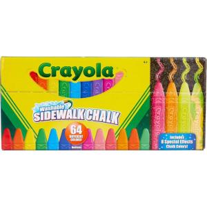 imageCrayola Washable Outdoor Sidewalk Chalk Collection 130ct Bulk AntiRoll Chalk Sticks for Kids Classroom Recess Toys Outdoor Toys ampamp Activities for KidsUltimate Collection 64ct