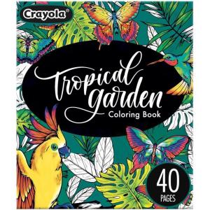 imageCrayola Wildflower Coloring Book 40 Pages Premium Adult Coloring Pages for Stress Relief and Relaxation Gift for AdultsTropical Garden
