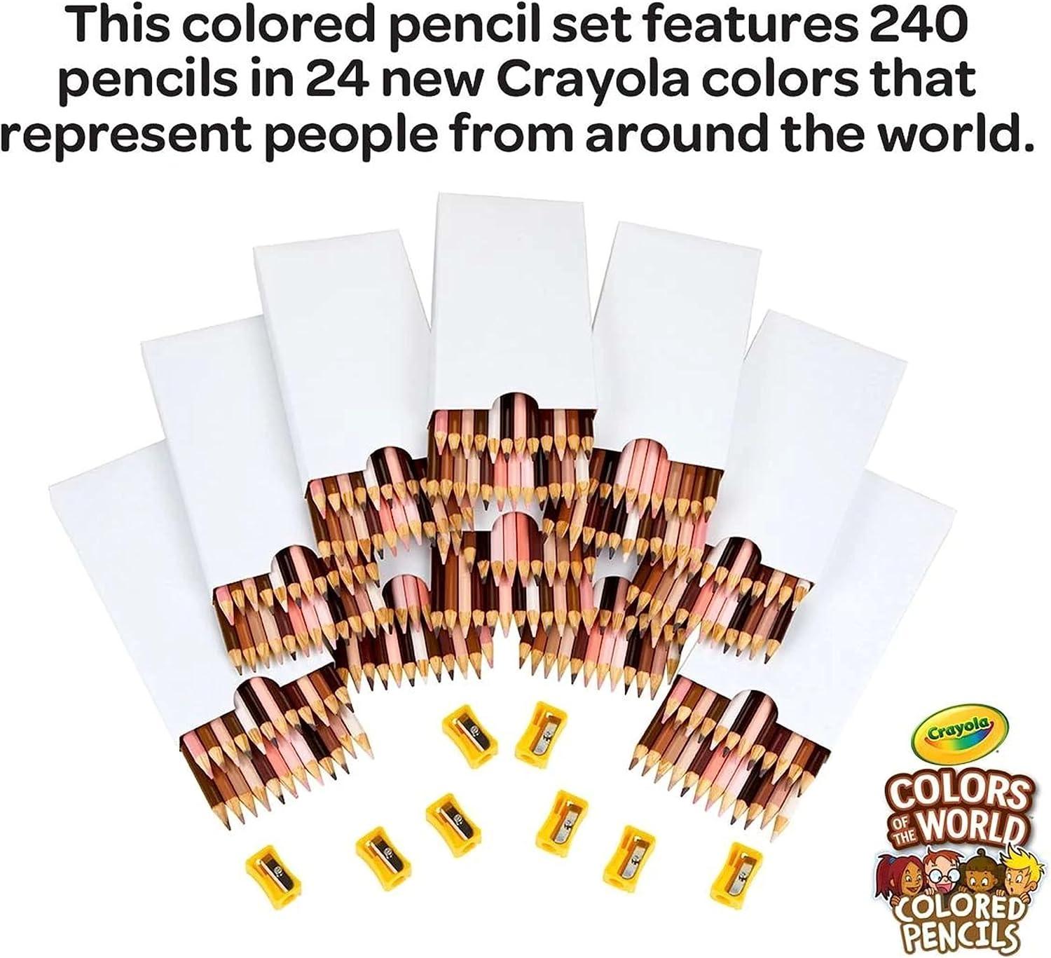 imageCrayola Colors of the World Skin Tone Colored Pencils Classpack 240ct Bulk Colored Pencils for Classrooms Teacher Supplies Gifts
