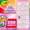 imageCrayola Epic Book of Awesome Coloring Book 288pgs Animal Coloring Pages Glitter Stickers Travel Activity Gift for Kids Ages 3Epic Book of Awesome