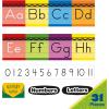 imageEureka 847818 Crayola Crayons Mini Alphabet Bulletin Board Set for Teachers and Classrooms Multicolor 31pcs