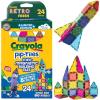 imageCreateOn Crayola Mini Magnetic PIPTiles Bold Colors  Building Set for Kids Magnetic Building Toys for Kids STEM Travel Toys for Boys and Girls Ages 3 24Piece Set BoldRetro