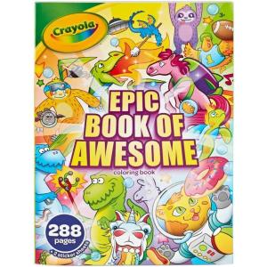 imageCrayola Epic Book of Awesome Coloring Book 288pgs Animal Coloring Pages Glitter Stickers Travel Activity Gift for Kids Ages 3Epic Book of Awesome