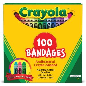 imageCrayola Shaped Kids Bandages 100 CT  Great for Birthdays Party Supplies Stickers Stocking Stuffer or White Elephant Gift  Adhesive Bandages for Minor Cuts Scrapes ampamp Burns