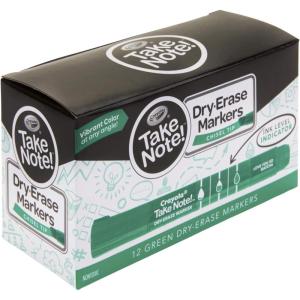 imageCrayola Take Note Dry Erase Markers Green Chisel Tip Markers Classroom ampamp Office Supplies 12 CountGreen