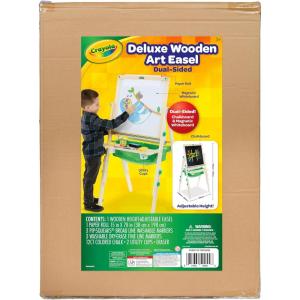 imageCrayola Wooden Art Easel for Kids 2in1 Dry Erase Board ampamp Chalkboard Gifts for Toddlers Ages 3 4 5Super Easel