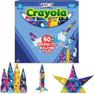 imageCreateOn Crayola Cosmic Magnetic Tiles Building Set for Kids Magnetic Building Toys for Kids STEM Learning Toys for Boys and Girls Ages 3 and Up  36Pieces Cosmic40 Pieces