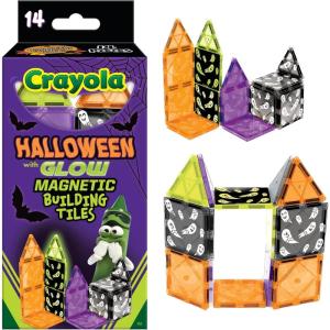 imageCreateOn Crayola Magnetic Tiles Building Set for Kids Magnetic Toys for Kids Travel Toys Classroom Sensory Toy Blocks STEM ampamp Montessori Tools for Boys ampamp Girls Ages 3 14Piece Set GlitterHalloween