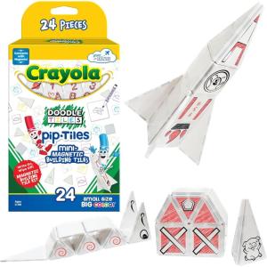 imageCreateOn Crayola Mini Magnetic PIPTiles Bold Colors  Building Set for Kids Magnetic Building Toys for Kids STEM Travel Toys for Boys and Girls Ages 3 24Piece Set BoldDoodle