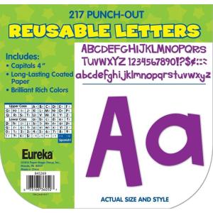 imageEureka Crayola Letter Number Punctuation Mark and Symbol Classroom Decorations for Teachers 4quot H 178 Pieces RedPurple Punch