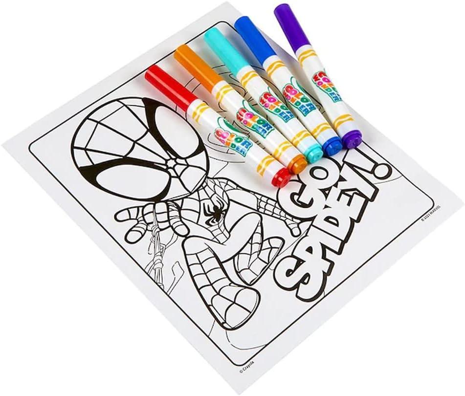 imageCrayola Color Wonder Spidey and His Amazing Friends Coloring Kit Neon Art Supplies Mess Free Coloring Set for Toddlers Spiderman Gift for Kids Ages 3Spidey  Friends