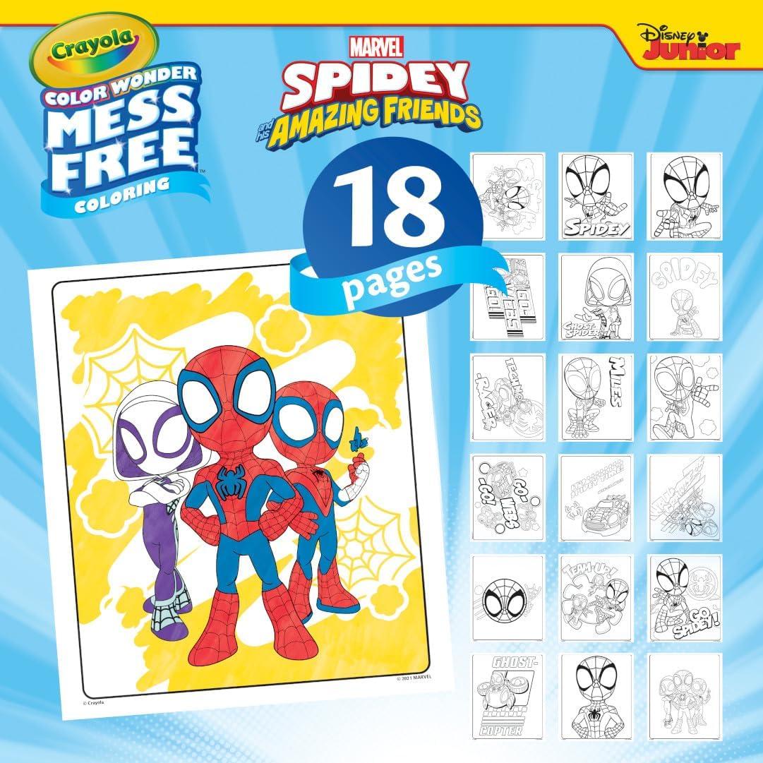 imageCrayola Color Wonder Spidey and His Amazing Friends Coloring Kit Neon Art Supplies Mess Free Coloring Set for Toddlers Spiderman Gift for Kids Ages 3Spidey  Friends