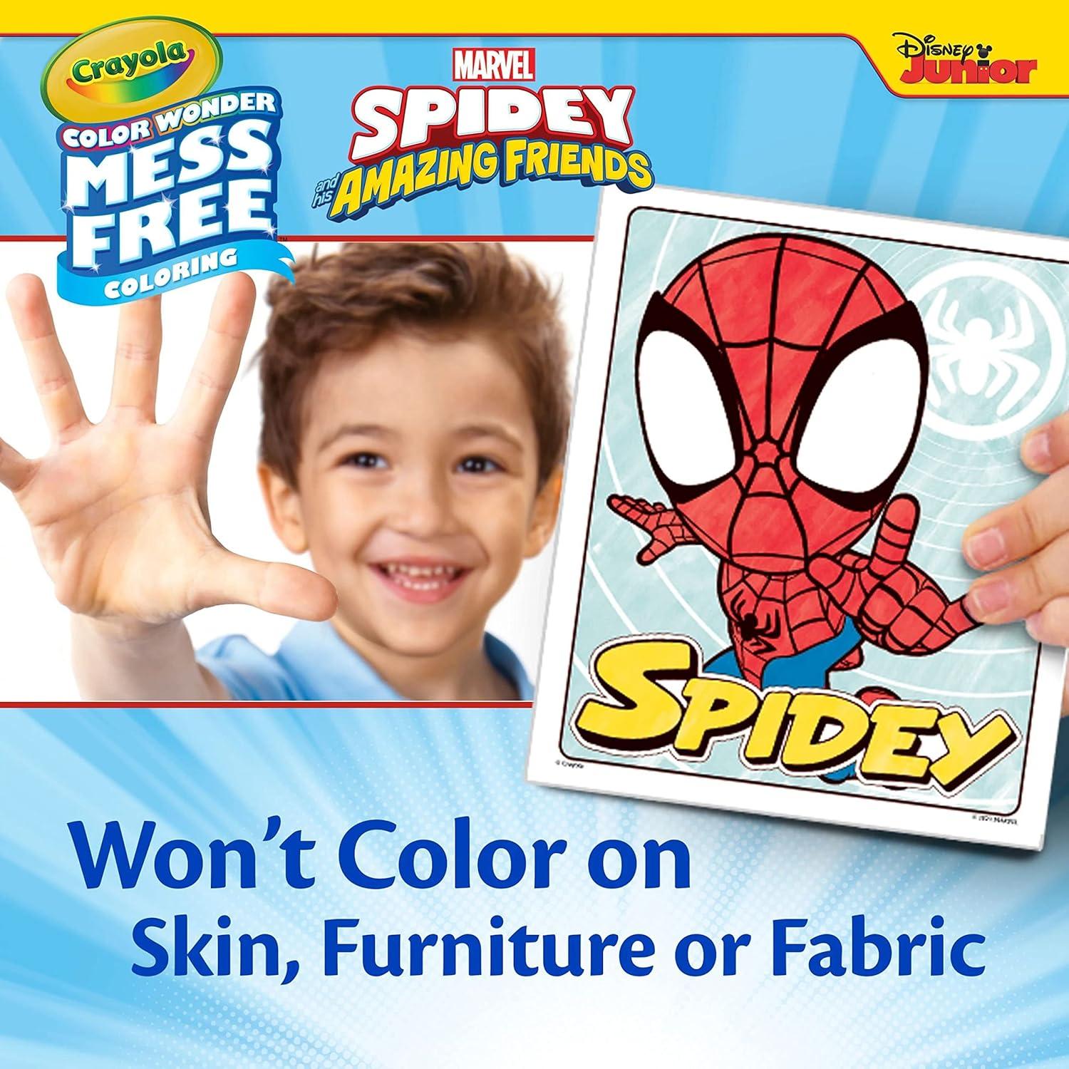 imageCrayola Color Wonder Spidey and His Amazing Friends Coloring Kit Neon Art Supplies Mess Free Coloring Set for Toddlers Spiderman Gift for Kids Ages 3Spidey  Friends