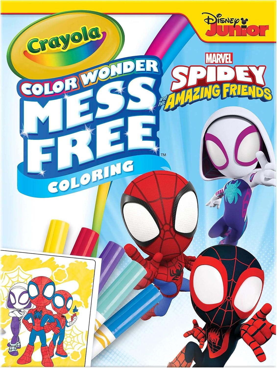 imageCrayola Color Wonder Spidey and His Amazing Friends Coloring Kit Neon Art Supplies Mess Free Coloring Set for Toddlers Spiderman Gift for Kids Ages 3Spidey  Friends
