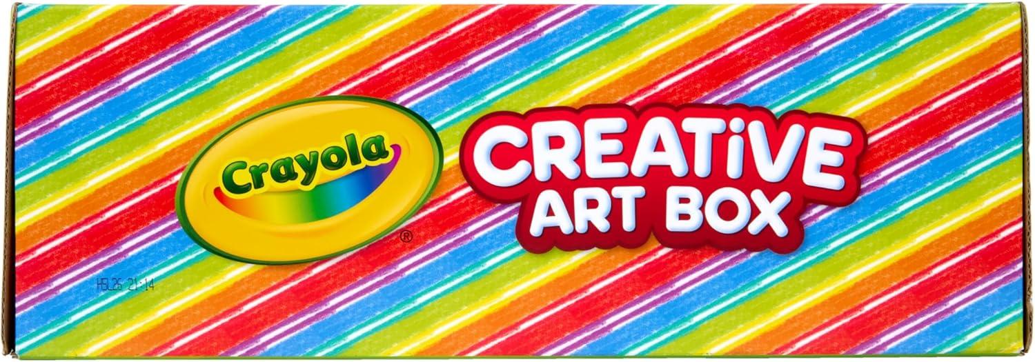 imageCrayola Art Set for Kids 125pcs Art Supplies Kit with Giant Coloring Books Washable Paints Markers ampamp Storage Box Holiday ampamp Christmas Gift for Kids Ages 5 Amazon Exclusive