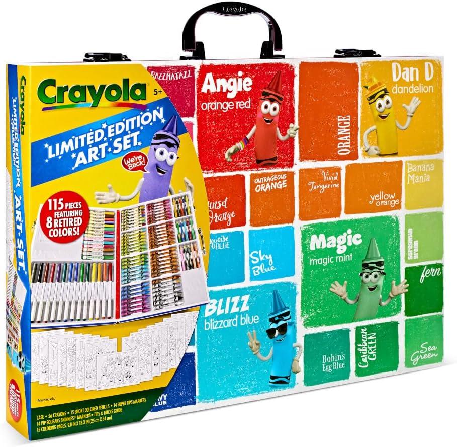 imageCrayola Limited Edition Coloring Set 115pcs Kids Drawing Supplies Kit with Crayons Markers ampamp Colored Pencils Birthday Holiday for Kids 5115 Count Pack of 1