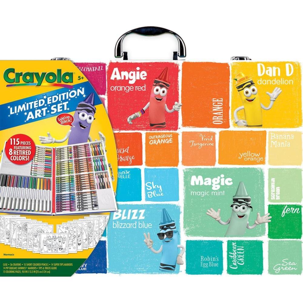 imageCrayola Limited Edition Coloring Set 115pcs Kids Drawing Supplies Kit with Crayons Markers ampamp Colored Pencils Birthday Holiday for Kids 5115 Count Pack of 1