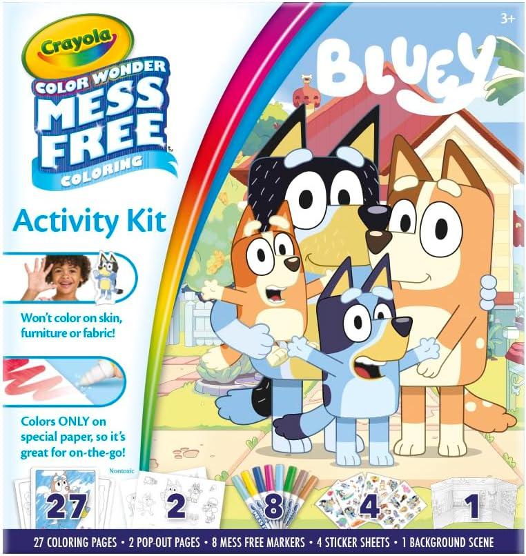 imageCrayola Bluey Create ampamp Color Art Case 75pcs Bluey Coloring Pages ampamp Stickers Holiday for Girls ampamp Boys Art Kit for Kids Ages 5Color Wonder Bluey Activity Set