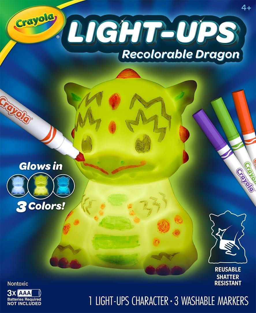 imageCrayola Light Ups Reindeer Recolorable Light Up Toy for Kids Reindeer Decor Glow in The Dark Holiday Gift for Kids Ages 5Dragon