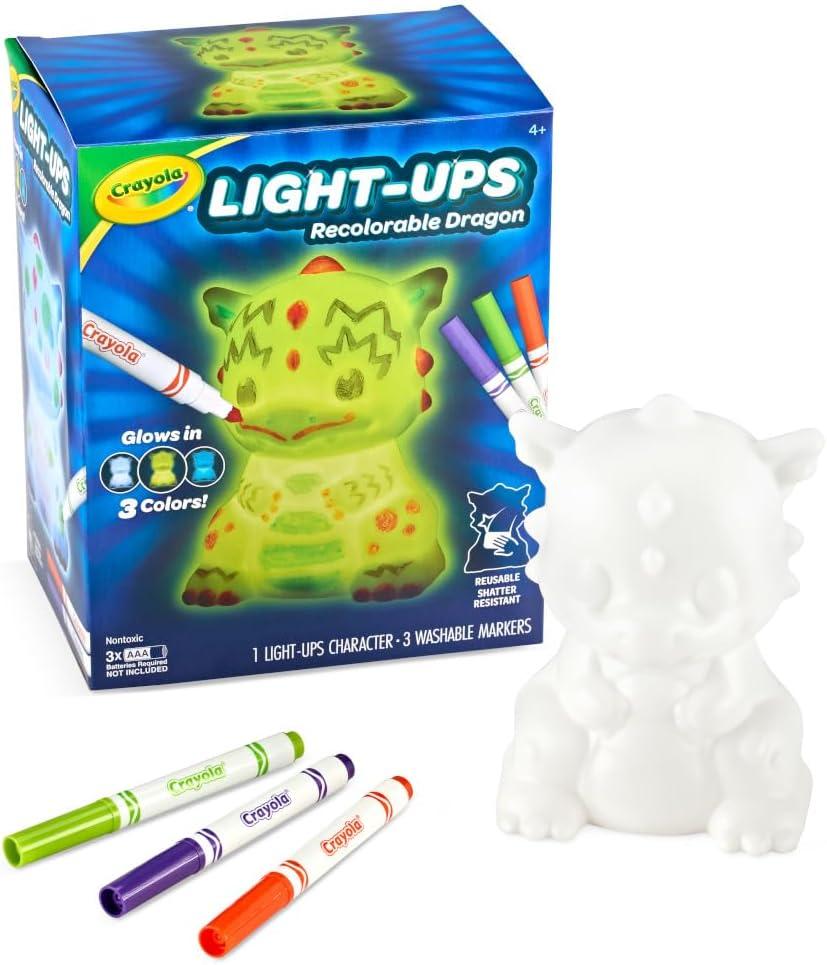 imageCrayola Light Ups Reindeer Recolorable Light Up Toy for Kids Reindeer Decor Glow in The Dark Holiday Gift for Kids Ages 5Dragon