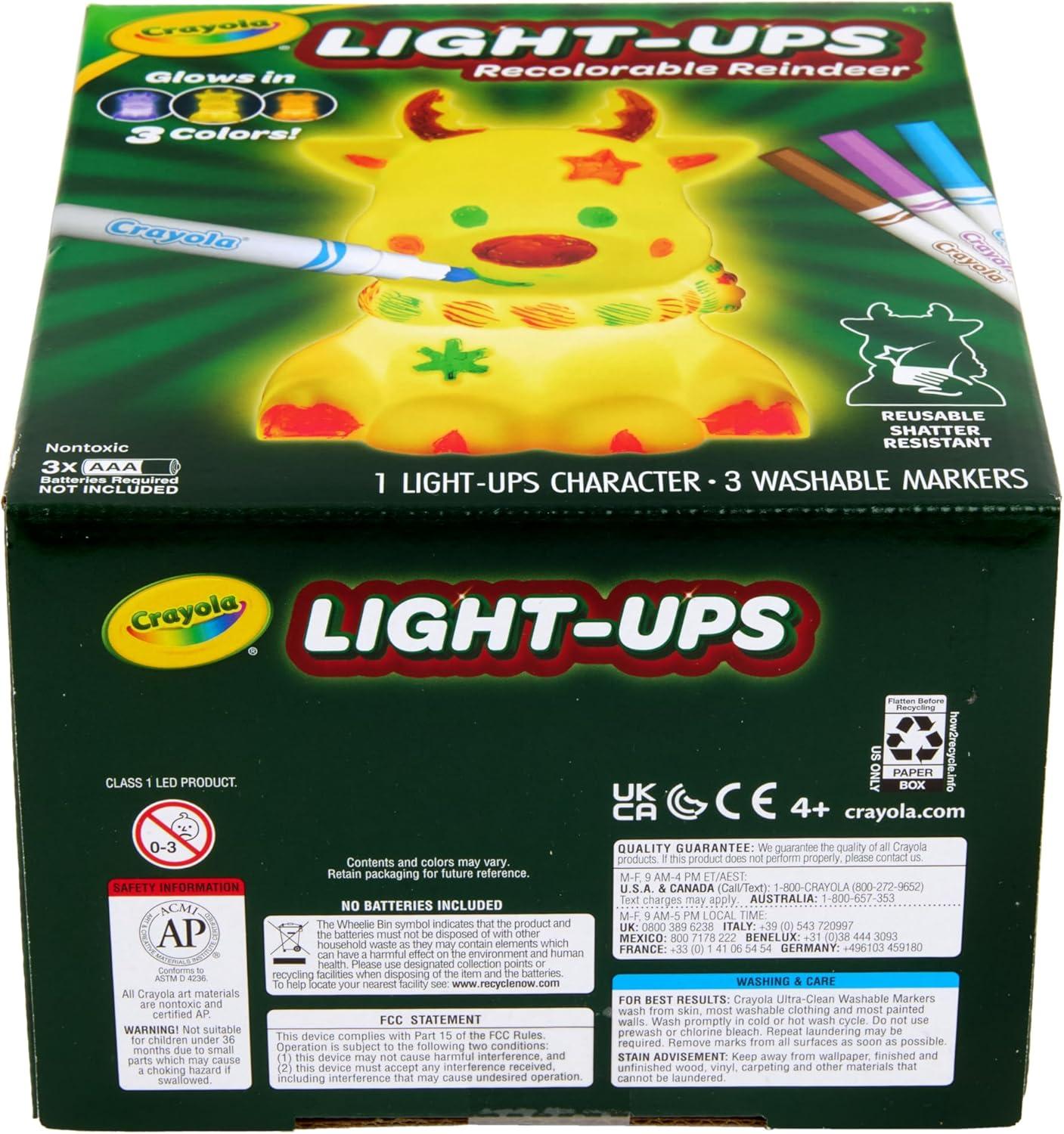 imageCrayola Light Ups Reindeer Recolorable Light Up Toy for Kids Reindeer Decor Glow in The Dark Holiday Gift for Kids Ages 5Reindeer