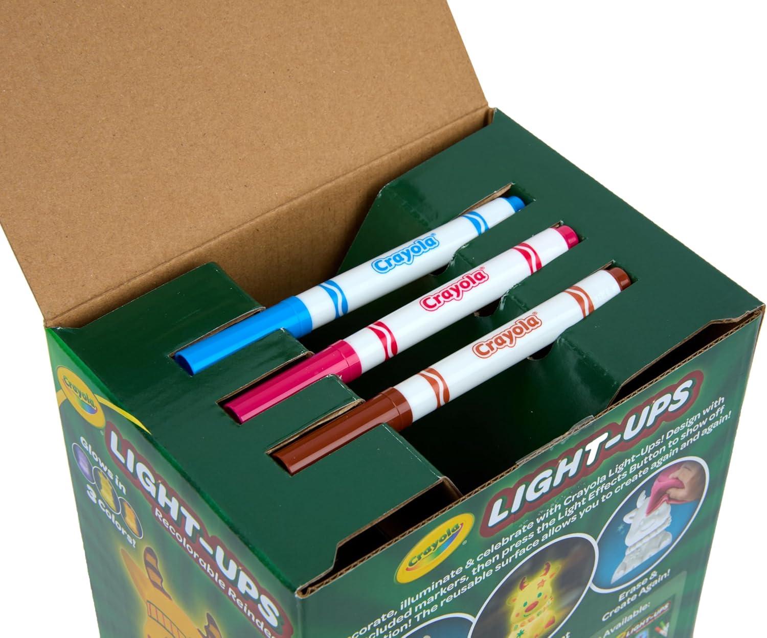 imageCrayola Light Ups Reindeer Recolorable Light Up Toy for Kids Reindeer Decor Glow in The Dark Holiday Gift for Kids Ages 5Reindeer