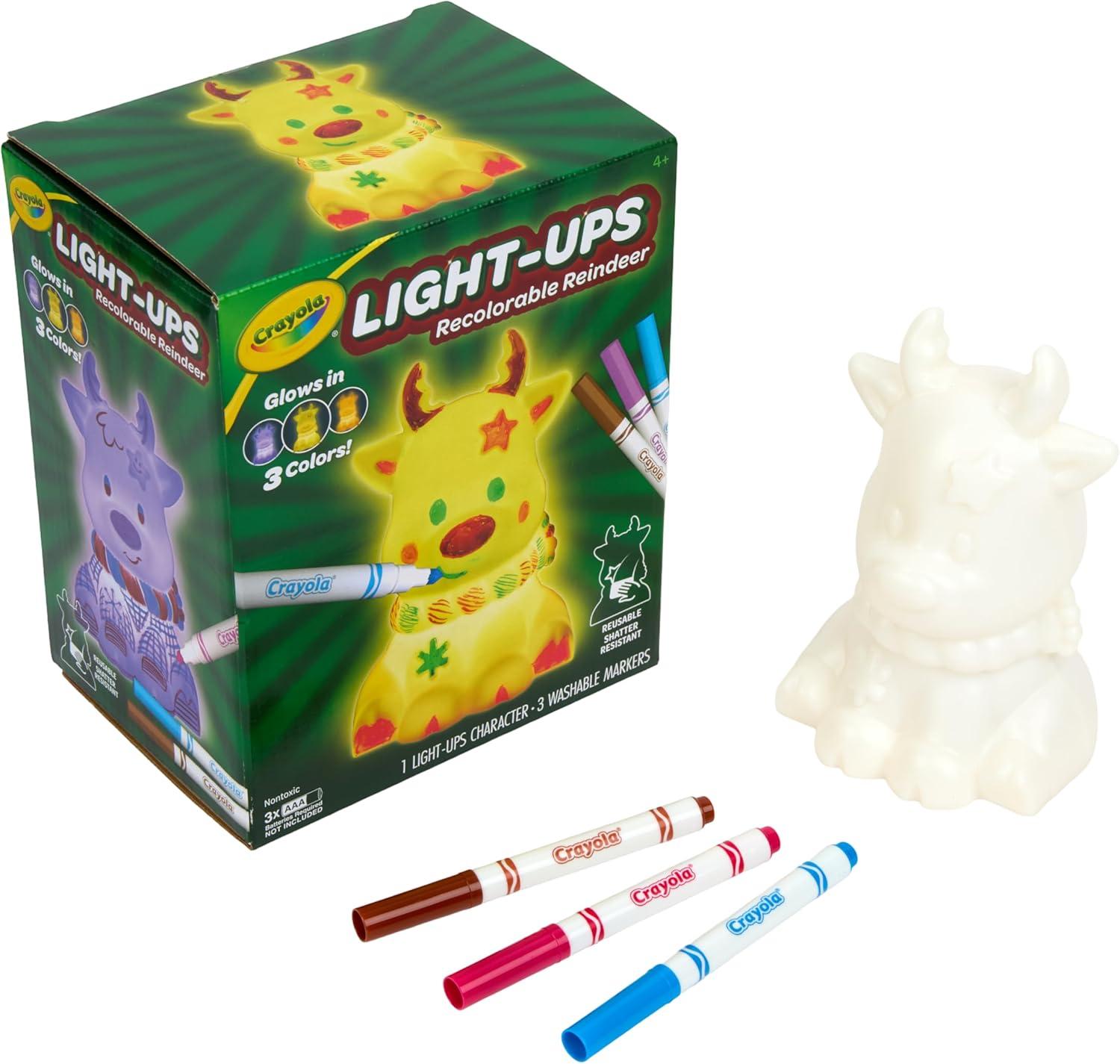 imageCrayola Light Ups Reindeer Recolorable Light Up Toy for Kids Reindeer Decor Glow in The Dark Holiday Gift for Kids Ages 5Reindeer