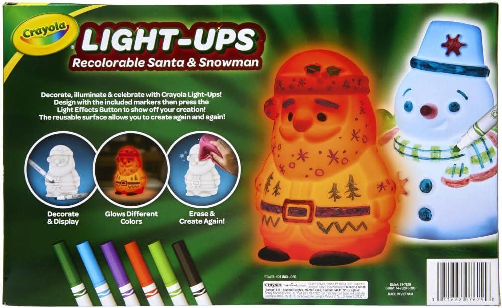 imageCrayola Light Ups Reindeer Recolorable Light Up Toy for Kids Reindeer Decor Glow in The Dark Holiday Gift for Kids Ages 5SantaSnowman