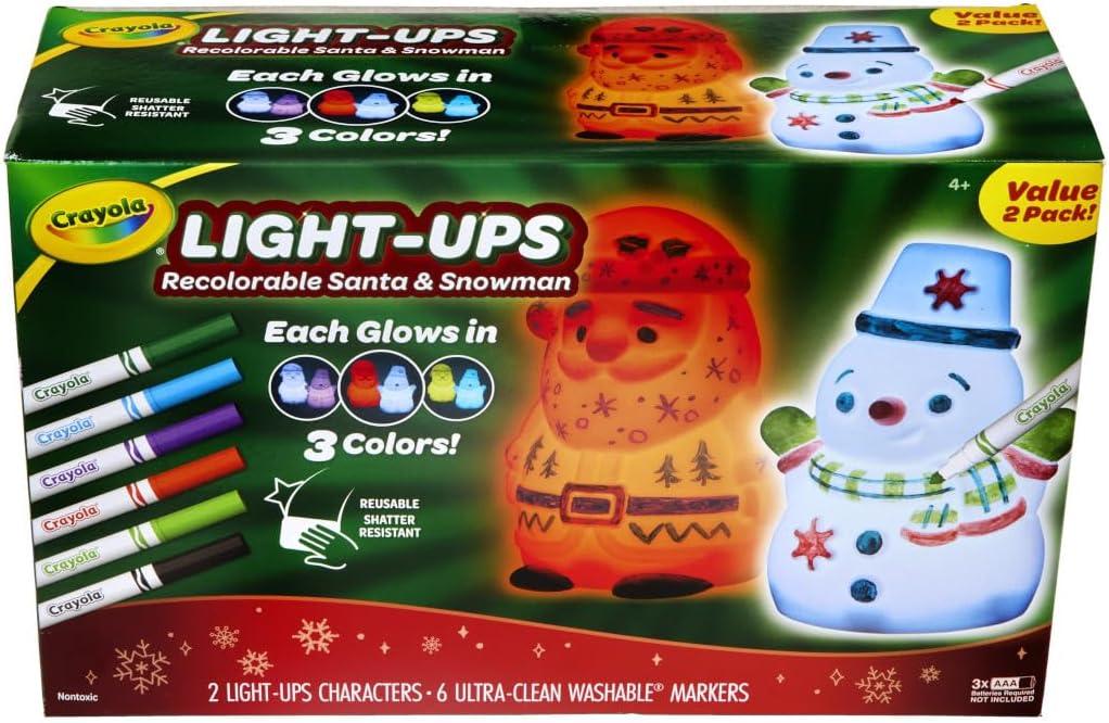 imageCrayola Light Ups Reindeer Recolorable Light Up Toy for Kids Reindeer Decor Glow in The Dark Holiday Gift for Kids Ages 5SantaSnowman