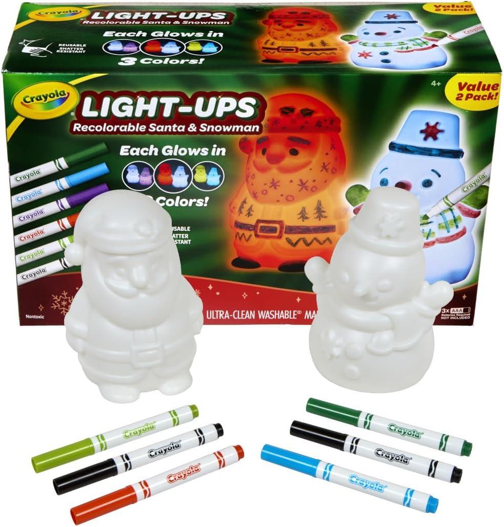 imageCrayola Light Ups Reindeer Recolorable Light Up Toy for Kids Reindeer Decor Glow in The Dark Holiday Gift for Kids Ages 5SantaSnowman