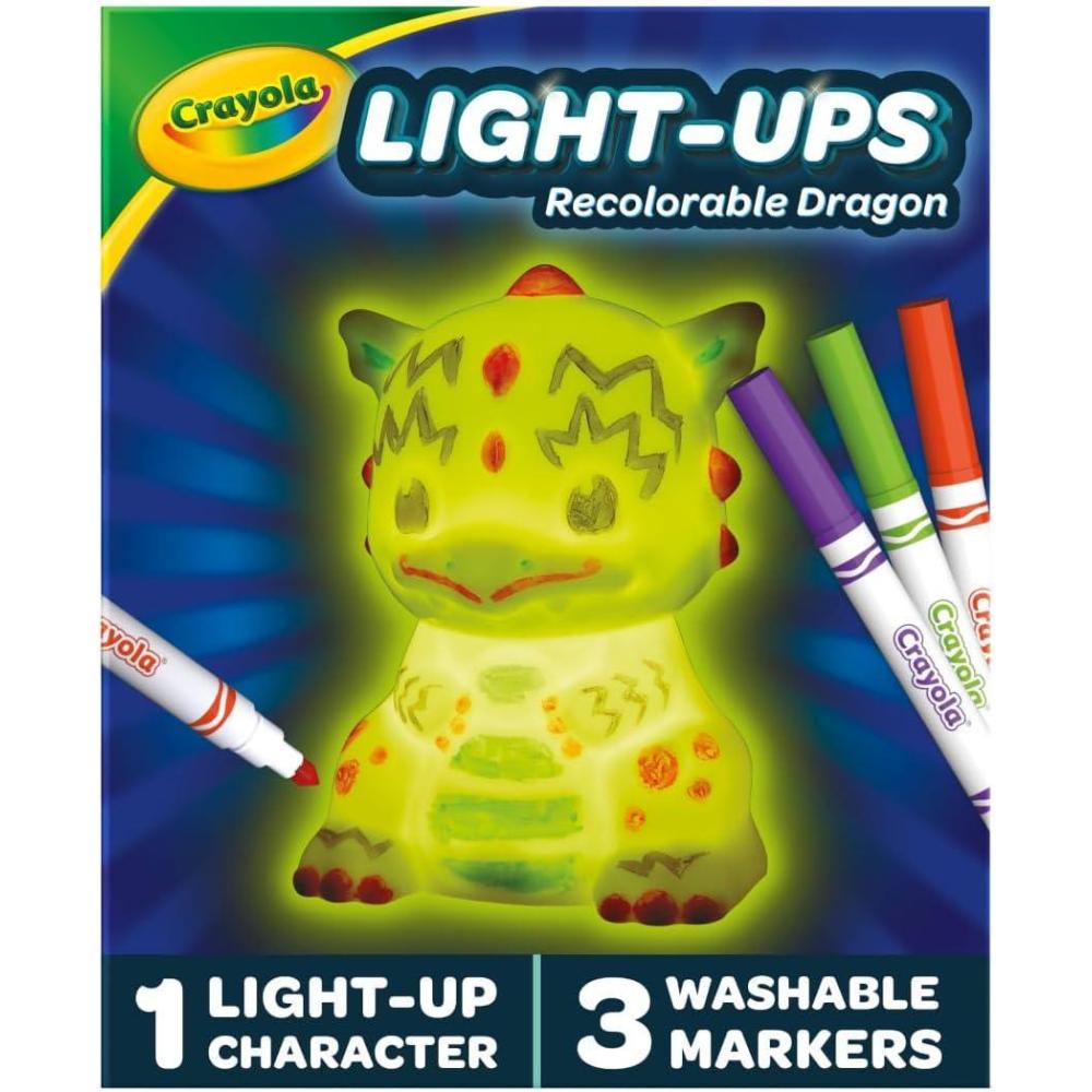imageCrayola Light Ups Reindeer Recolorable Light Up Toy for Kids Reindeer Decor Glow in The Dark Holiday Gift for Kids Ages 5Dragon