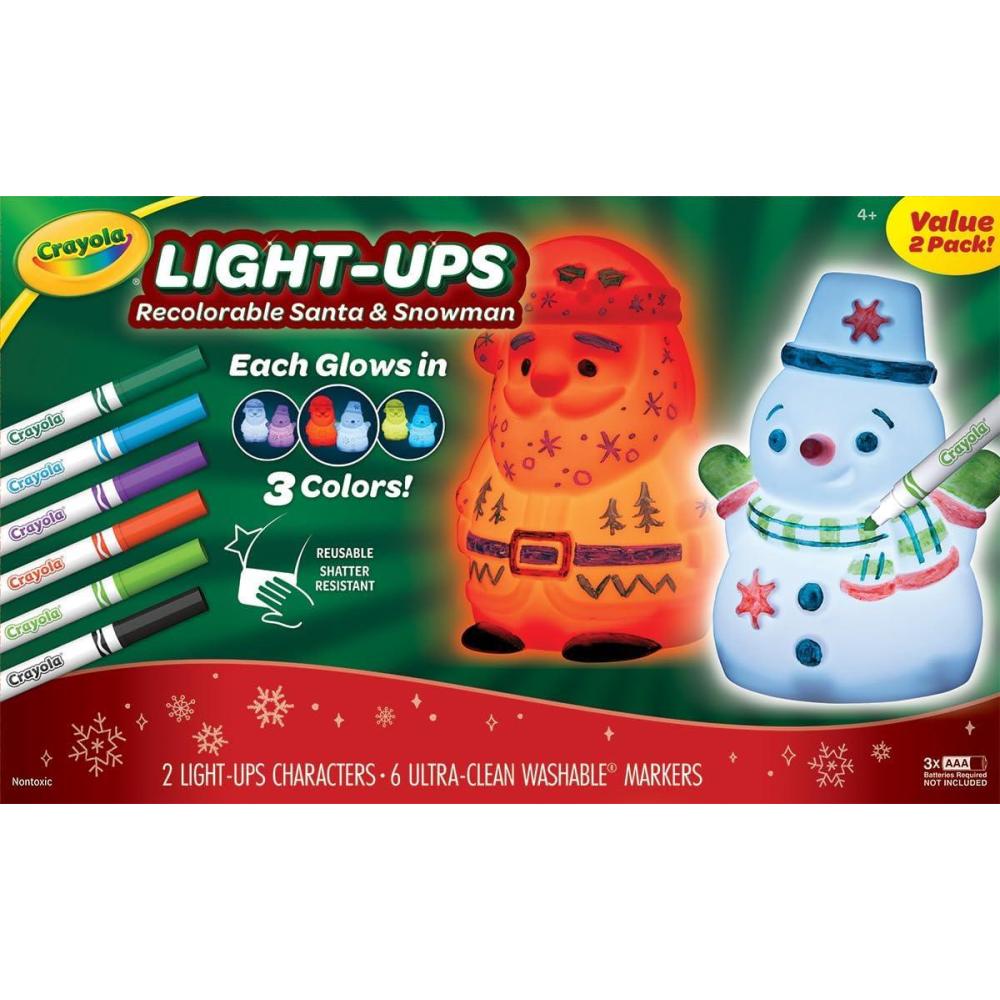 imageCrayola Light Ups Reindeer Recolorable Light Up Toy for Kids Reindeer Decor Glow in The Dark Holiday Gift for Kids Ages 5SantaSnowman