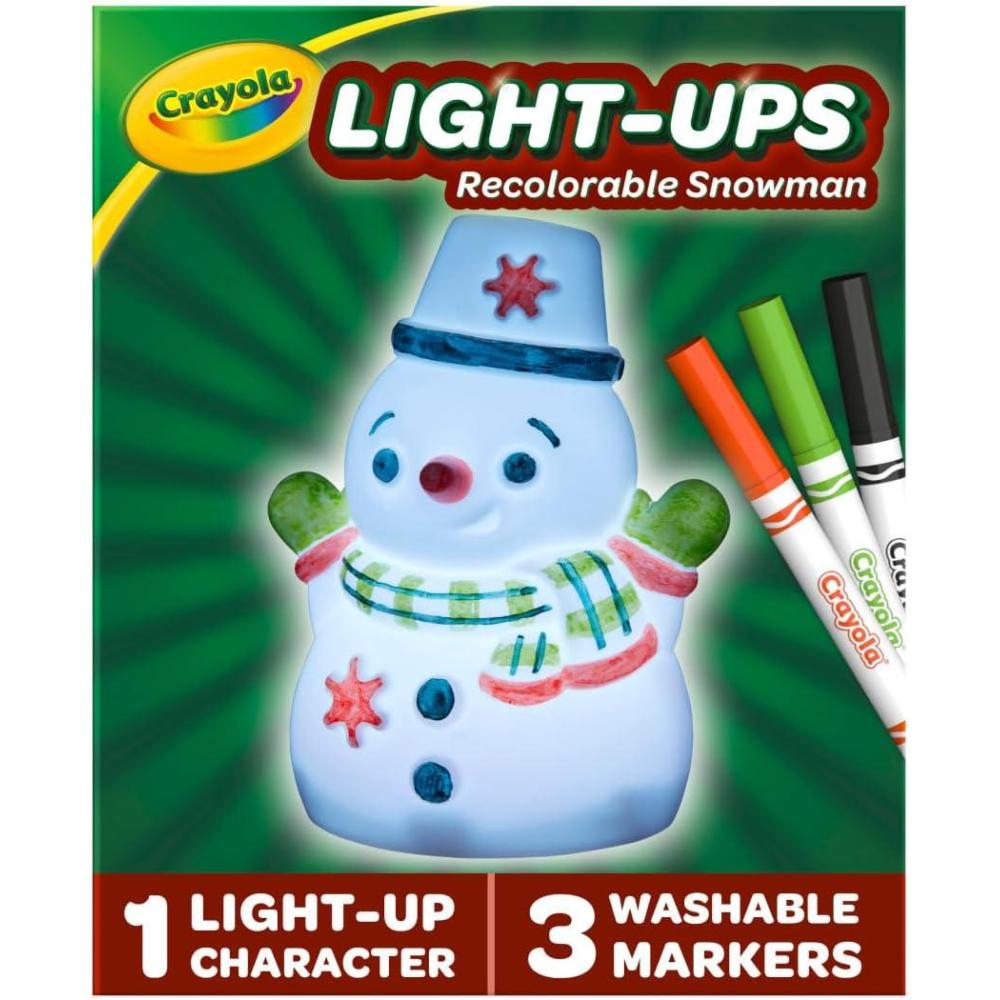 imageCrayola Light Ups Reindeer Recolorable Light Up Toy for Kids Reindeer Decor Glow in The Dark Holiday Gift for Kids Ages 5Snowman