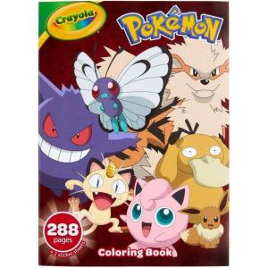 imageCrayola Giant Pokemon Coloring Book 288 Pages 2 Sticker Sheets Coloring Book for Kids ampamp Adults Travel Activity Pokemon Gift for Kids 3