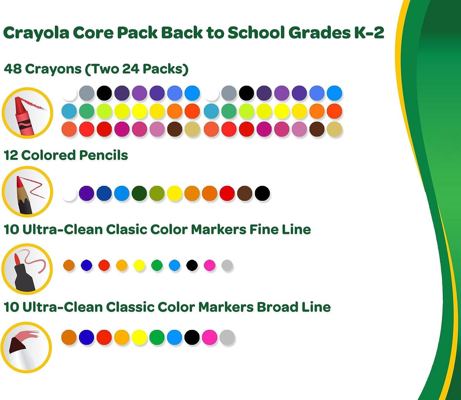 imageCrayola Art Supplies Set 80ct Crayons Markers ampamp Colored Pencils Coloring Supplies for Classrooms ampamp Teachers Gift for Kids Amazon ExclusiveStandard Packaging