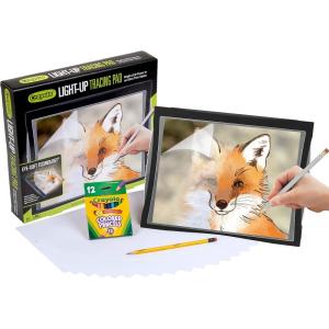 imageCrayola Light Up Tracing Pad with Night Mode and Colored Pencil Set Gift Ages 6 7 8 9 10