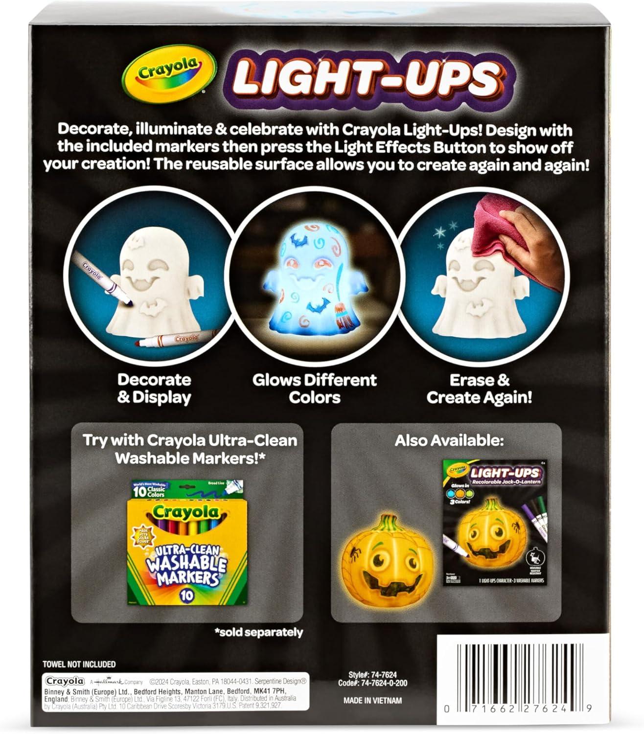 imageCrayola LightUps  Ghost Reusable Coloring Toy ampamp Craft Kit Light Up Ghost Cute Halloween Decor ampamp Night Light for Kids Halloween Toy Ages 4Ghost