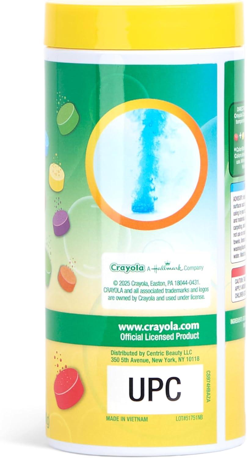 imageCrayola Bath Dropz Color Changing Tablets 200 Piece Fizzies Bath Bombs in Assorted Colors Fragrance Free WaterColoring Tablets